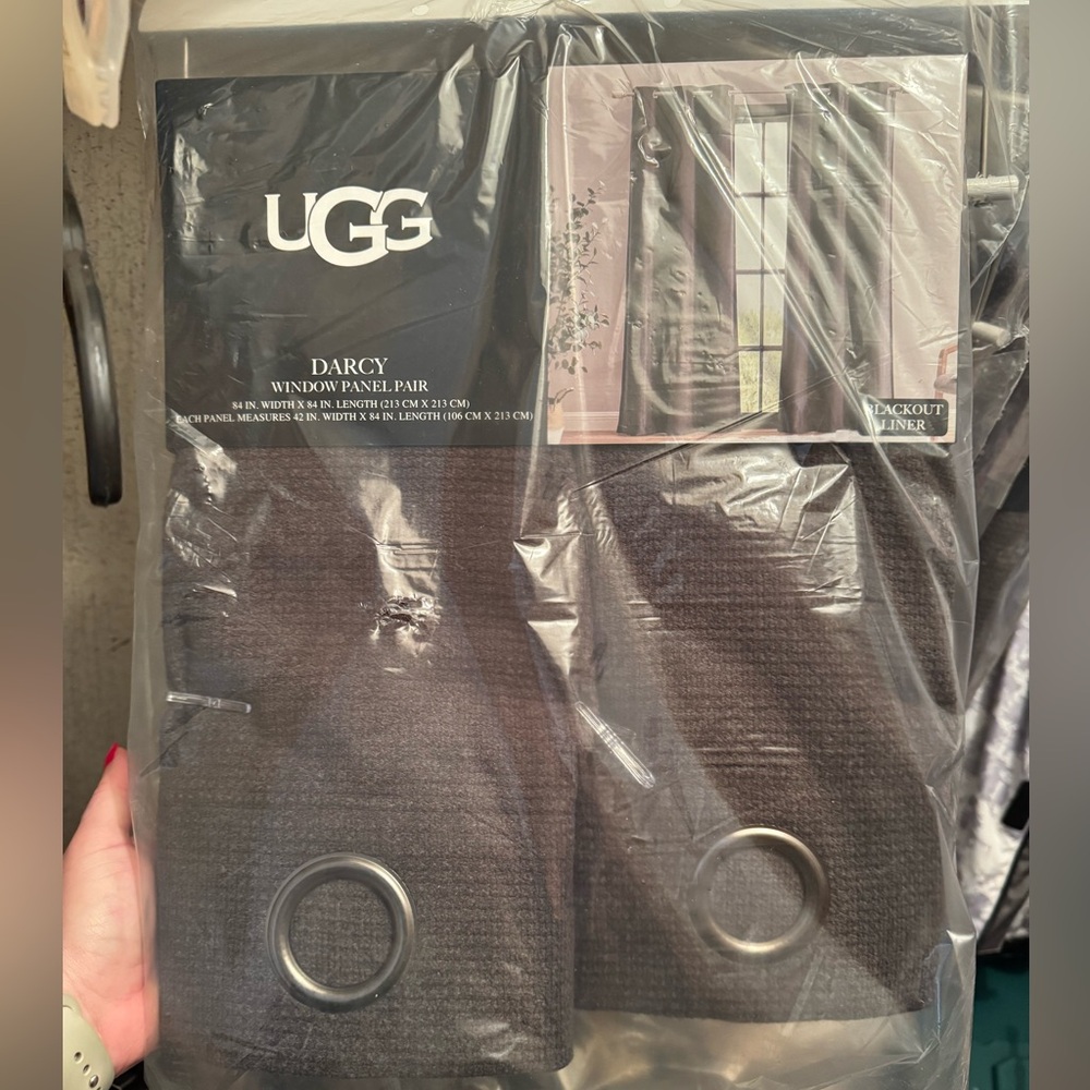 Ugg curtains. Blackout. Darcy. Weather proof.  Dark Grey curtains. 42” x…
